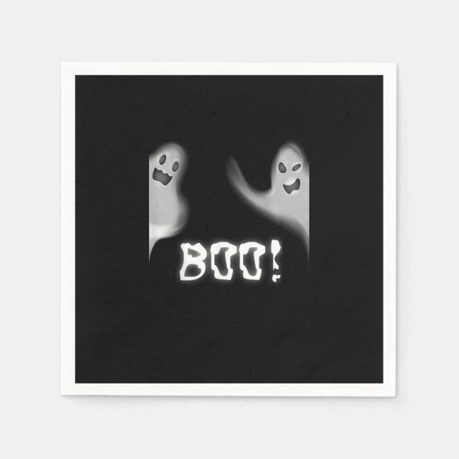 Boo! Funny Hiding Peekaboo Scary Halloween Napkins (Front)
