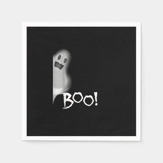 Boo! Funny Hiding Peekaboo Scary Halloween Napkins (Front)