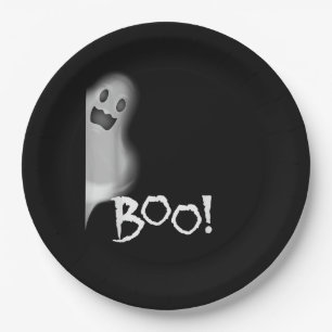 Boo! Funny Hiding Peekaboo Scary Halloween Paper Plates