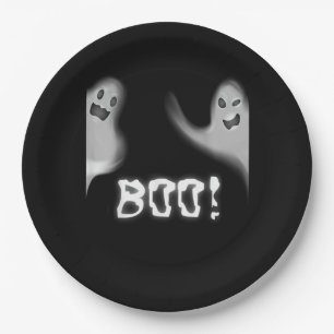Boo! Funny Hiding Peekaboo Scary Halloween Paper Plates
