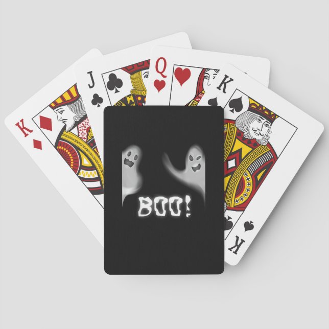 Boo! Funny Hiding Peekaboo Scary Halloween Poker Cards (Back)