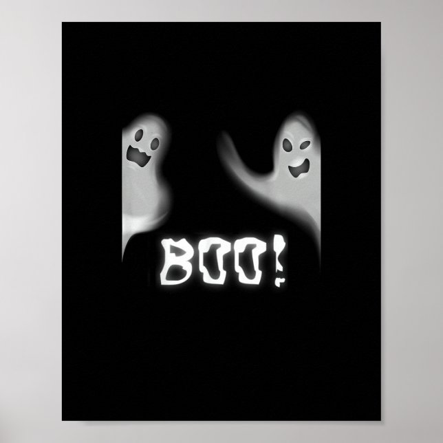 Boo! Funny Hiding Peekaboo Scary Halloween Poster (Front)
