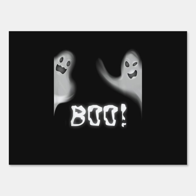 Boo! Funny Hiding Peekaboo Scary Halloween Sign (Front)