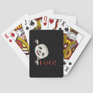 Boo! Funny Hiding Peekaboo Scary Halloween Sloth Poker Cards