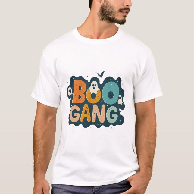 Boo Gang Cute Ghost Halloween Design Funny Spooky T-Shirt (Front)