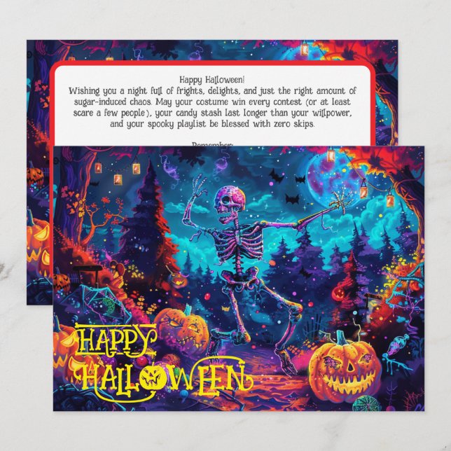 Boo-gee bones  Halloween Bash Card (Front/Back)