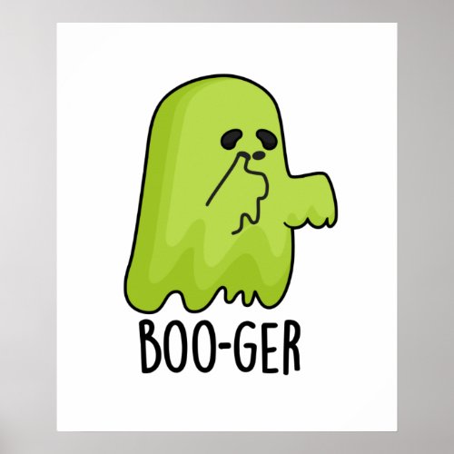 Boo_ger Funny Halloween Booger Ghost Pun Poster