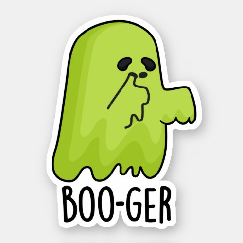 Boo_ger Funny Halloween Booger Ghost Pun Sticker