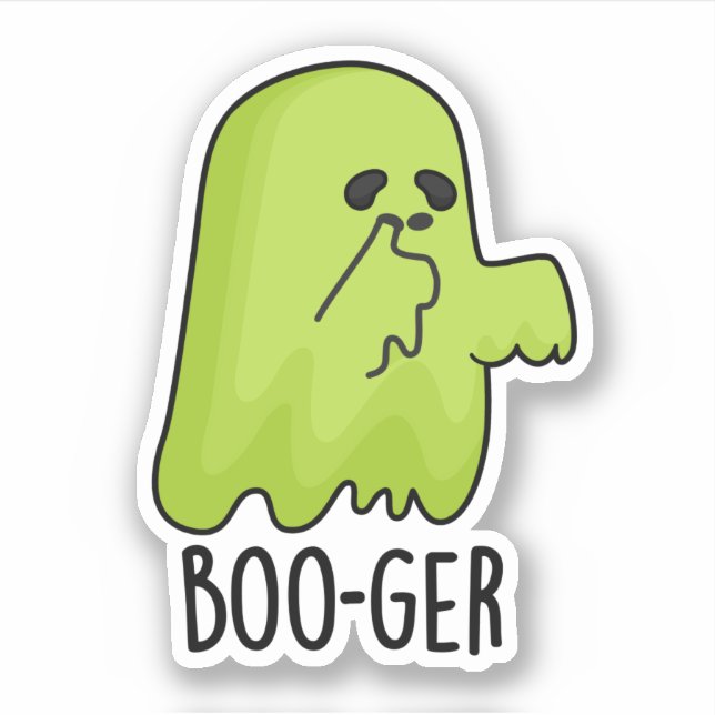 Boo-ger Funny Halloween Booger Ghost Pun  Sticker (Front)
