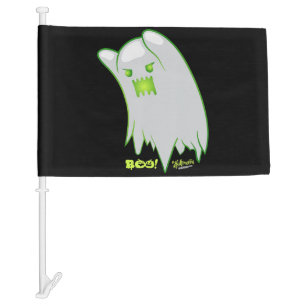 Boo Ghost Bats Spider Creepy Halloween Car Flag