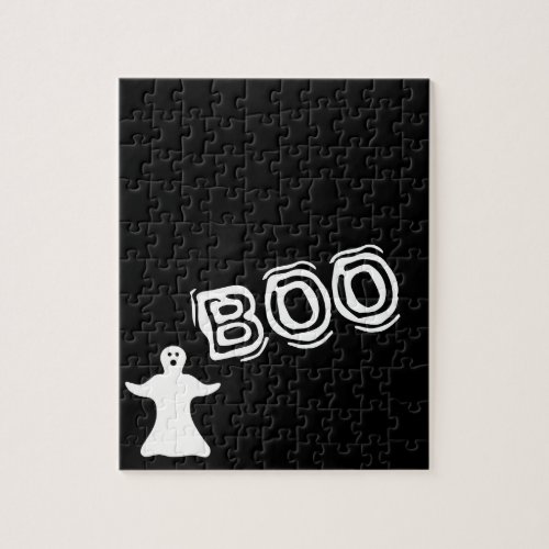 Boo Ghost Black Halloween Frustrating Jigsaw Puzzle