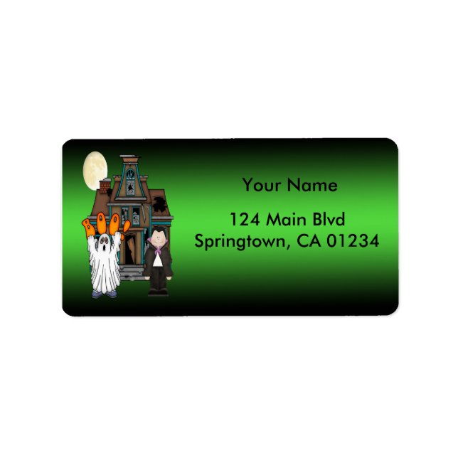 Boo Ghost Dracula Halloween Address Labels (Front)
