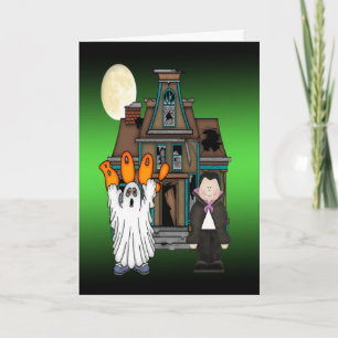Boo Ghost Dracula Halloween Greeting Cards