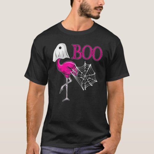 Boo Ghost Flamingo Funny Halloween Costume Cute Fl T_Shirt