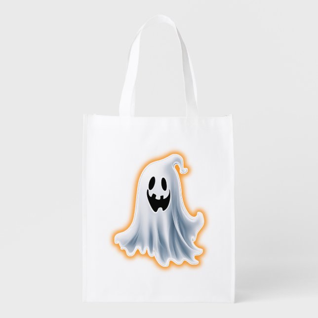 Boo Ghost Grocery Bag (Front)