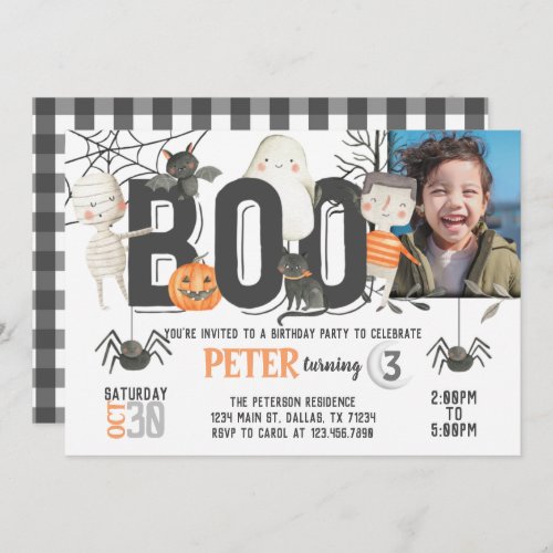 Boo Ghost Halloween Birthday Party Invitation