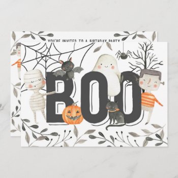 Boo Ghost Halloween Birthday Party Invitation by PerfectPrintableCo at Zazzle