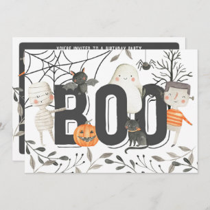 Boo Ghost Halloween Birthday Party Invitation