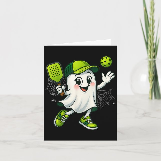 Boo Ghost Halloween Ckleball Ckle Ball Mens Womens Card (Front)