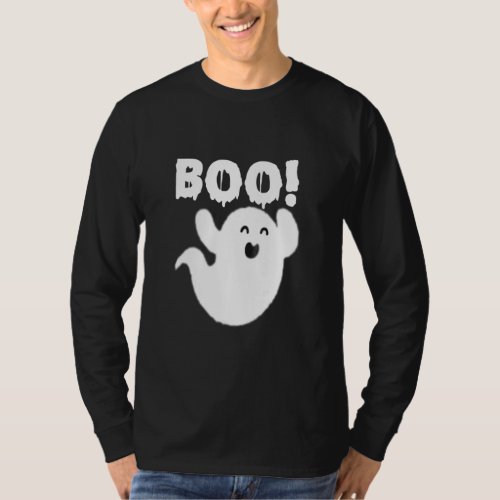 Boo Ghost Halloween Costume Cute Ghost Men Women K T_Shirt