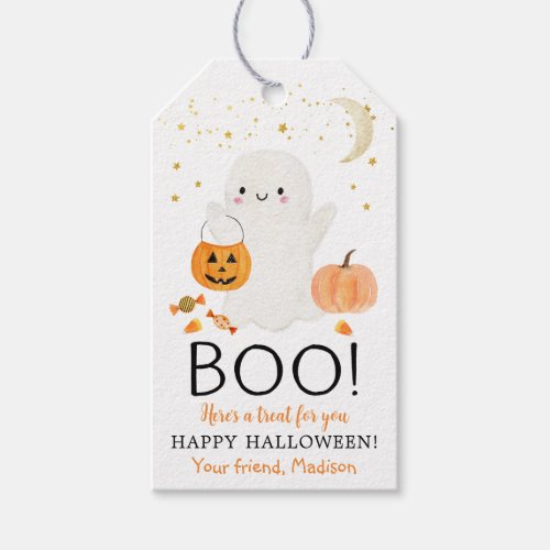 BOO Ghost Halloween Favor Treat Gift Tags