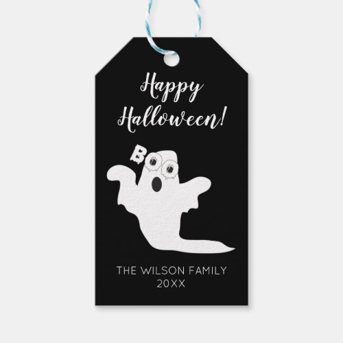 Boo Ghost Halloween Happy Halloween Gift Tags