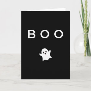 Boo Ghost Halloween Subtle Minimal Fall Funny Tric Card