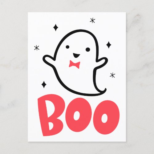 Boo Ghost hand drawn artwork Postcard