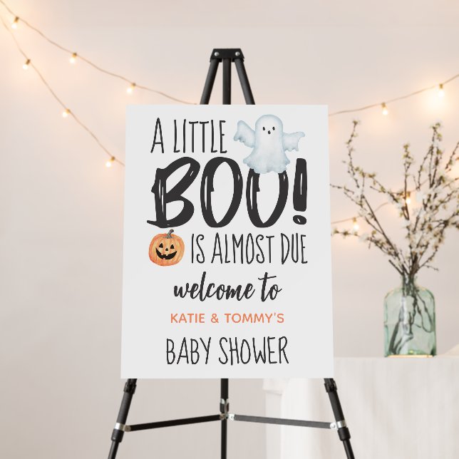 Boo Ghost Jack O'Lantern Baby Shower Welcome Sign (In Situ (Stand))