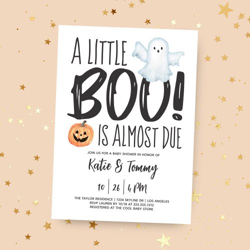 Boo Ghost Jack OLantern Halloween Baby Shower  Invitation