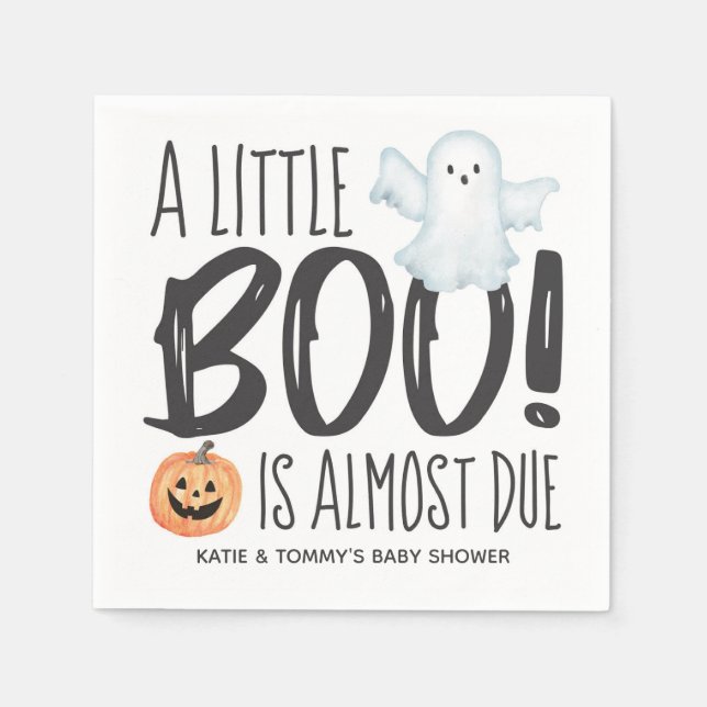 Boo Ghost Jack O'Lantern Halloween Baby Shower  Napkins (Front)
