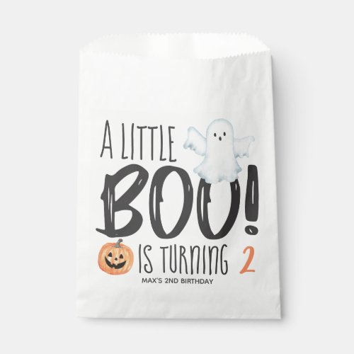 Boo Ghost Jack OLantern Halloween Birthday Favor Bag