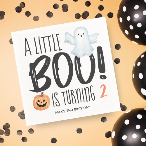 Boo Ghost Jack OLantern Halloween Birthday Napkins