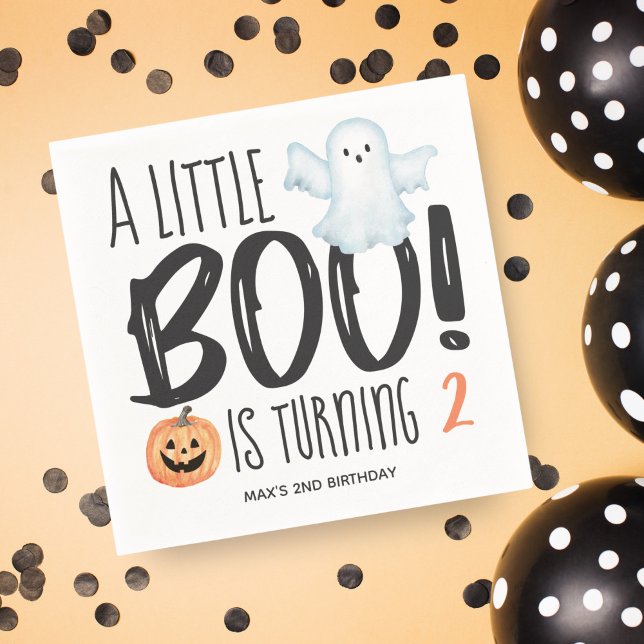 Boo Ghost Jack O'Lantern Halloween Birthday Napkins (Creator Uploaded)