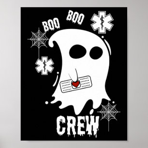 Boo Ghost Paramedic Crew Costume Cute Easy Hallowe Poster