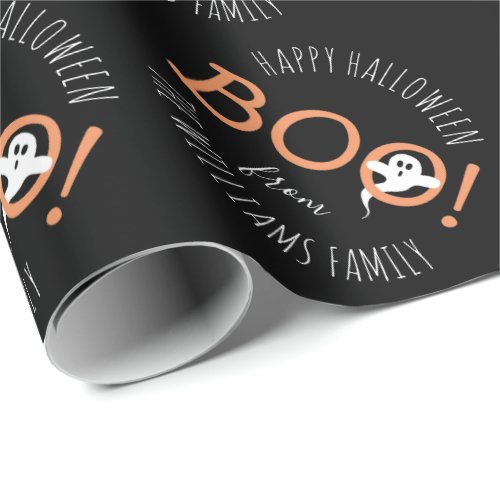 BOO Ghost Pattern Halloween Party Personalized Wrapping Paper