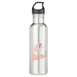 Boo ghost pink halloween stainless steel water bottle