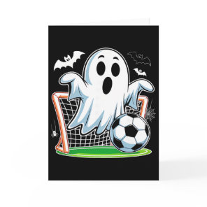 Boo Ghost Playing Soccer Funny Halloween Soccer Co Card