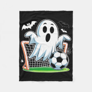 Boo Ghost Playing Soccer Funny Halloween Soccer Co Fleece Blanket