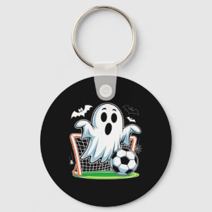 Boo Ghost Playing Soccer Funny Halloween Soccer Co Keychain