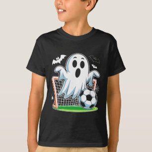 Boo Ghost Playing Soccer Funny Halloween Soccer Co T-Shirt