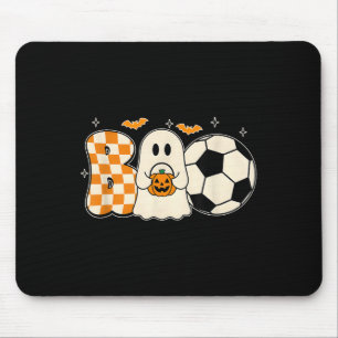 Boo Ghost Playing Soccer Halloween Players Trick O Mouse Pad