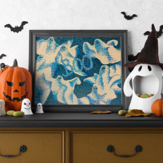Boo! Ghost Pointillism Halloween Print