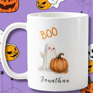 BOO Ghost Pumpkin Halloween Coffee Mug