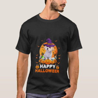 Boo Ghost Scary Pumpkin Moon Witch Maltipoo Dog Ha T-Shirt