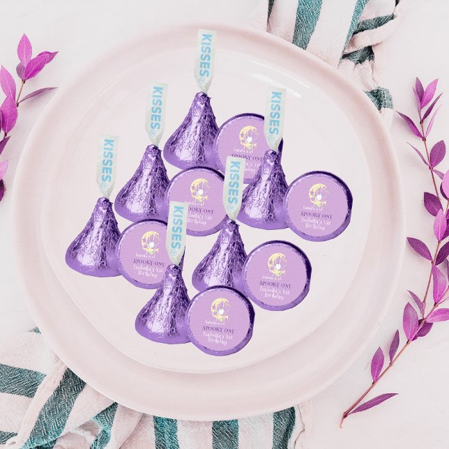 Boo Ghost Spooky One Girl Halloween 1st Birthday Hershey®'s Kisses® (Creator Uploaded)