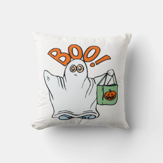 BOO ! GHOST THROW PILLOW (Front)