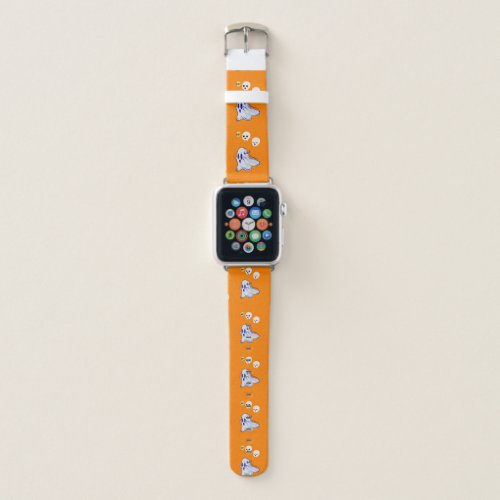 Boo Ghost UK 31 Spooky USA Skull October Halloween Apple Watch Band