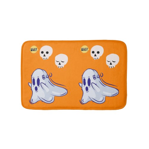 Boo Ghost UK 31 Spooky USA Skull October Halloween Bath Mat
