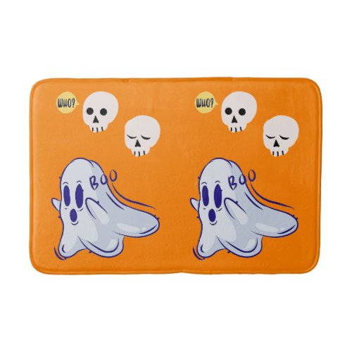 Boo Ghost UK 31 Spooky USA Skull October Halloween Bath Mat